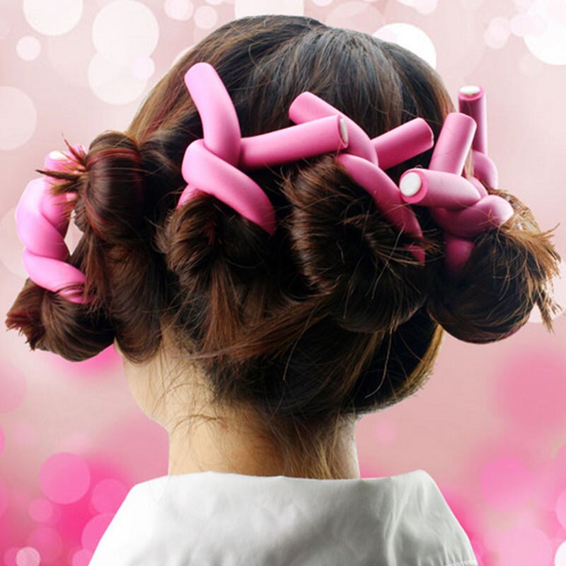 10 Pcs/Set Hair Curler Magic Air Hair Roller Curling Sticks Soft Foam Twist Flexi Rods Hair DIY Styling Tool @ME88