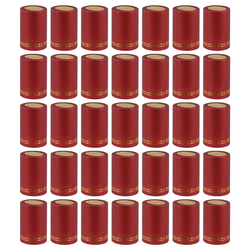 100pcs 33mm Wine Bottle Shrink Capsule Heat Shrink Capsules Wine Heat Shrinkable Cap Shrink Film Wrap For Straight Mouth Bottle: 100pcs Red 33mm