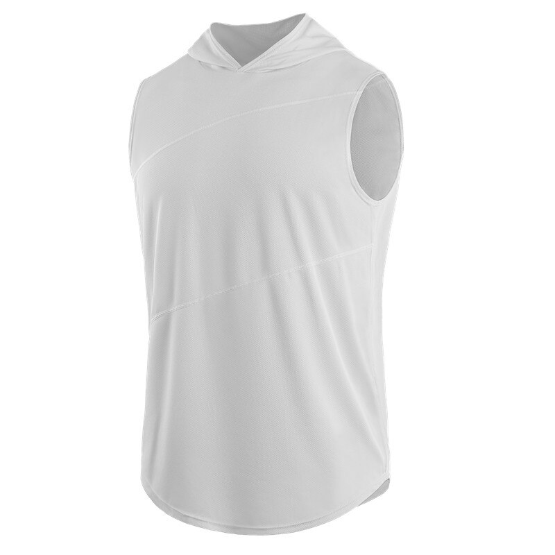 Hurtigtørrende t-shirt herre udendørs sport åndbar hætteløs ærmeløs t-shirt herre gym løbe t-shirt  b5036