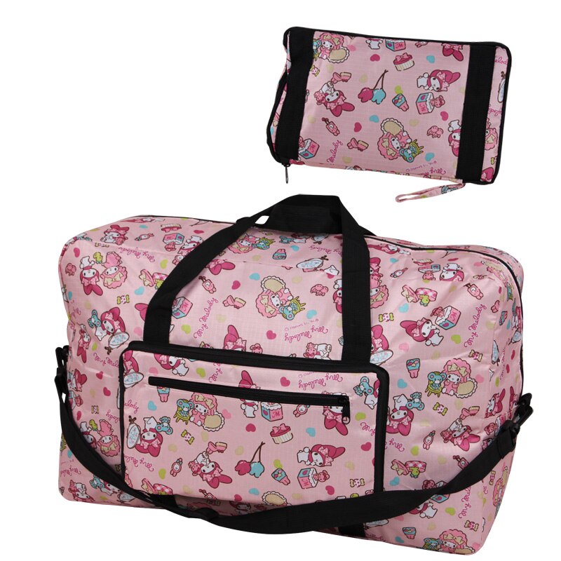 Cute Cartoon Piccolo Twin Stars My Melody Pieghevole Pieghevole Borsa Da Viaggio Trolley Delle Ragazze Delle Donne Tote Sacchetti di Duffle Bagaglio A Mano