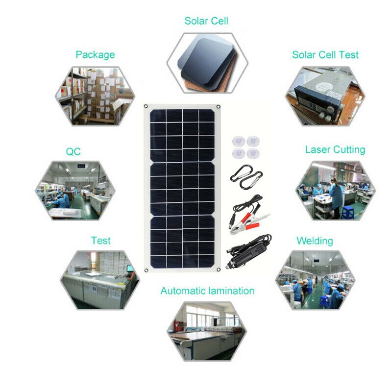 12V 30W Solar Panel Car Van Boat Caravan Camper Trickle Portable Battery Charger