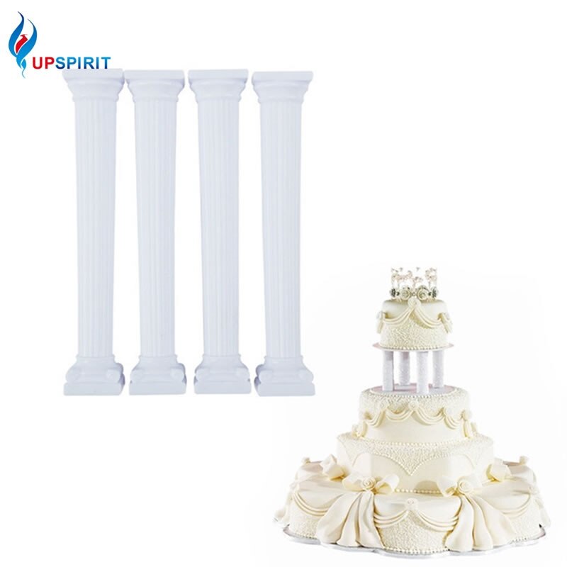 Upspirit 4 stks/set Cake Romeinse Kolom Plastic DIY Cake Ondersteuning Frame Wedding Party Cake Pop Display Stand Cupcake Houder Plank