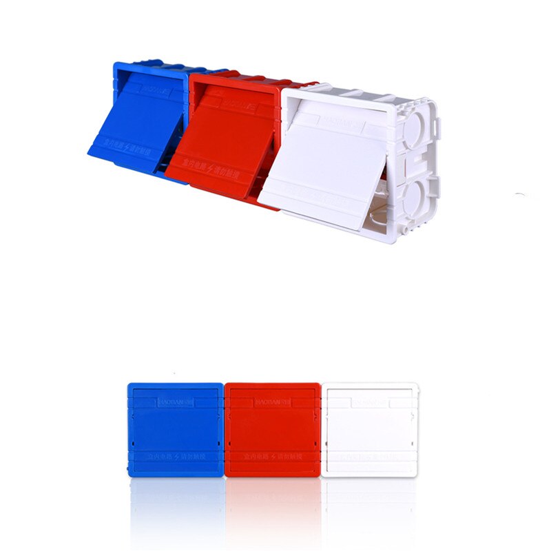 86 Type Switch Mounting Box Wall PVC flame retardant Cassette Socket Junction Box US AU Standard Wiring Back Box White Red Blue