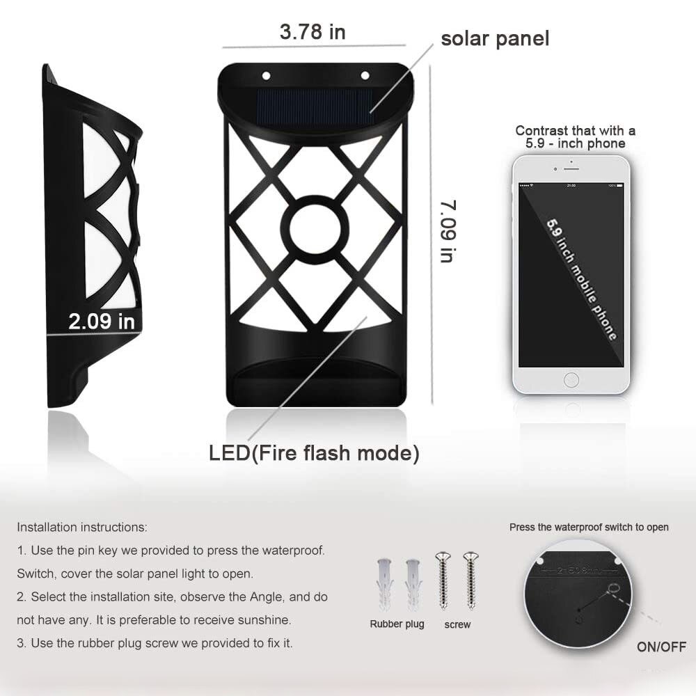 Lancoon 2-Pack 3D LED Nep Vuur Vlam Licht met 3-Modus Vlam Oplaadbare