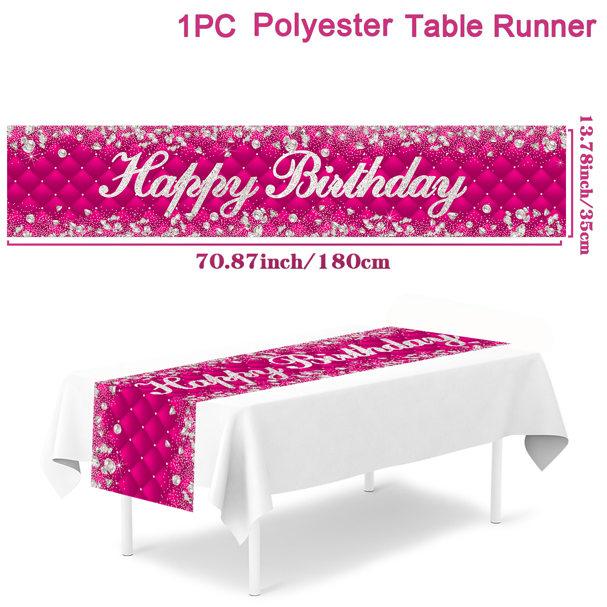 Chemin de Table d'anniversaire en or noir, couverture de Table d'anniversaire, nappe, décoration de fête pour la maison, anniversaire adulte, 18 30 40 50