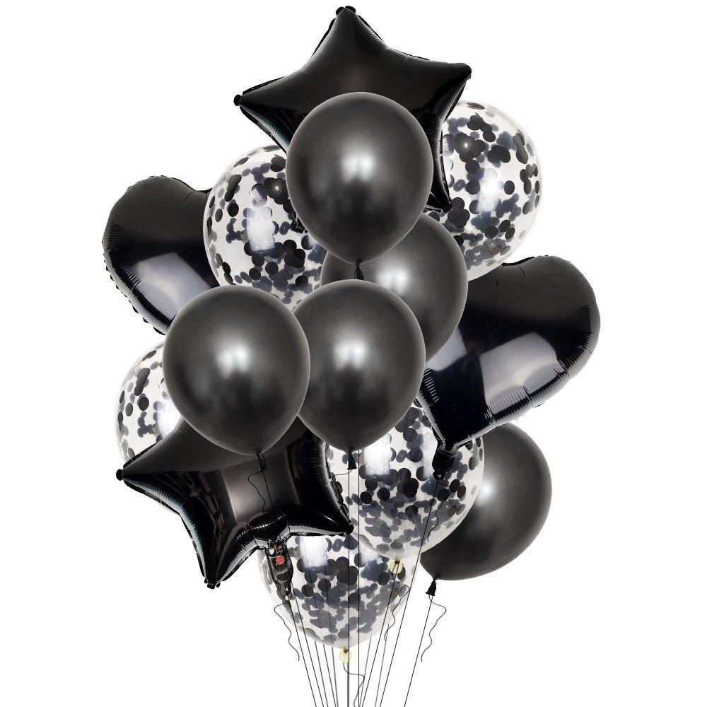 14 stk/sæt 18 tommer hjerte stjerne folie balloner 12 tommer latex konfetti helium air ball globo multifarvet bryllup fødselsdagsfest forsyninger