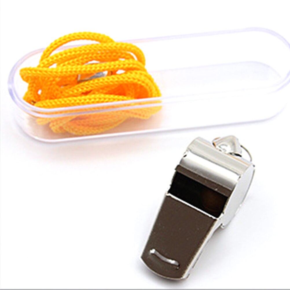 10 stk metallfløyte med snor ekstra høyt dommertrener i rustfritt stål fløyter fotball basketball fotball cheerleaders