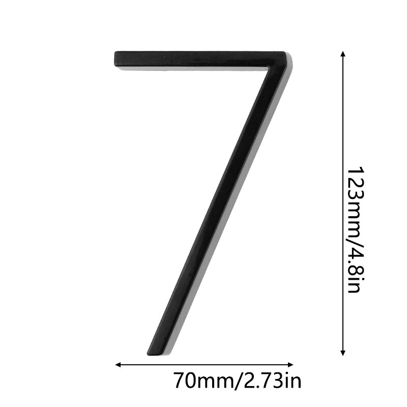 125mm Floating House Number Stone Letters Door Alphabet Numeros Casa Exterior Outdoor 4,87 in.Black Numbers Address Plaque: Number 7