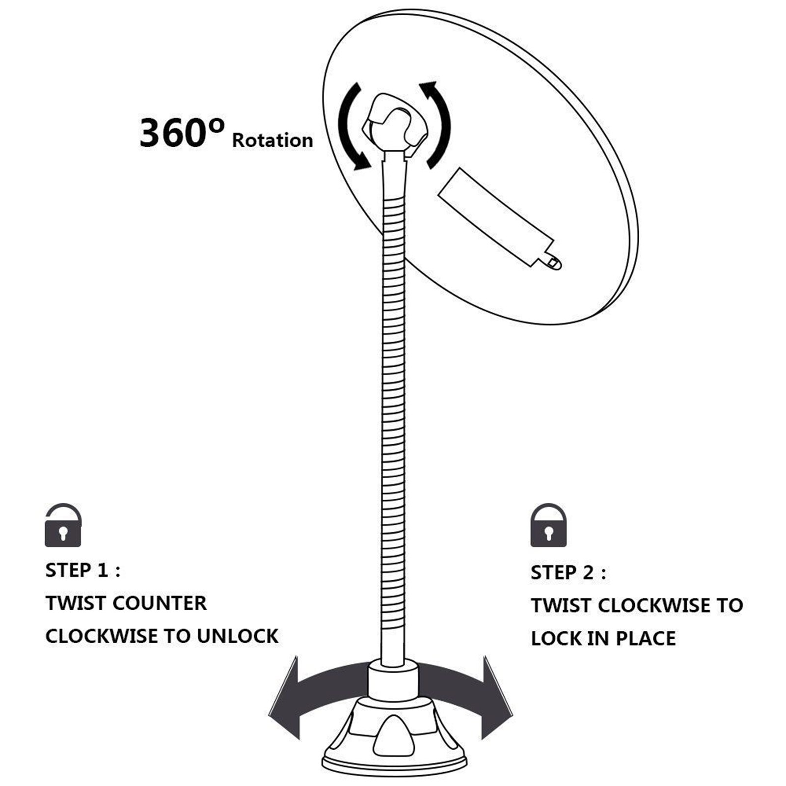 10X Magnifying Makeup Mirror,LED Mirror Adjustable Flexible Gooseneck Locking Suction Cosmetic Mirror, Magnification Mirrors