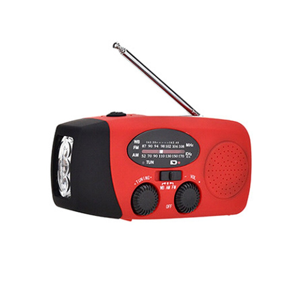 Multifunctional Hand radio Solar Crank Dynamo Powered AM/FM/NOAA Weather Radio Use Emergency LED Flashlight and Power Bank: C