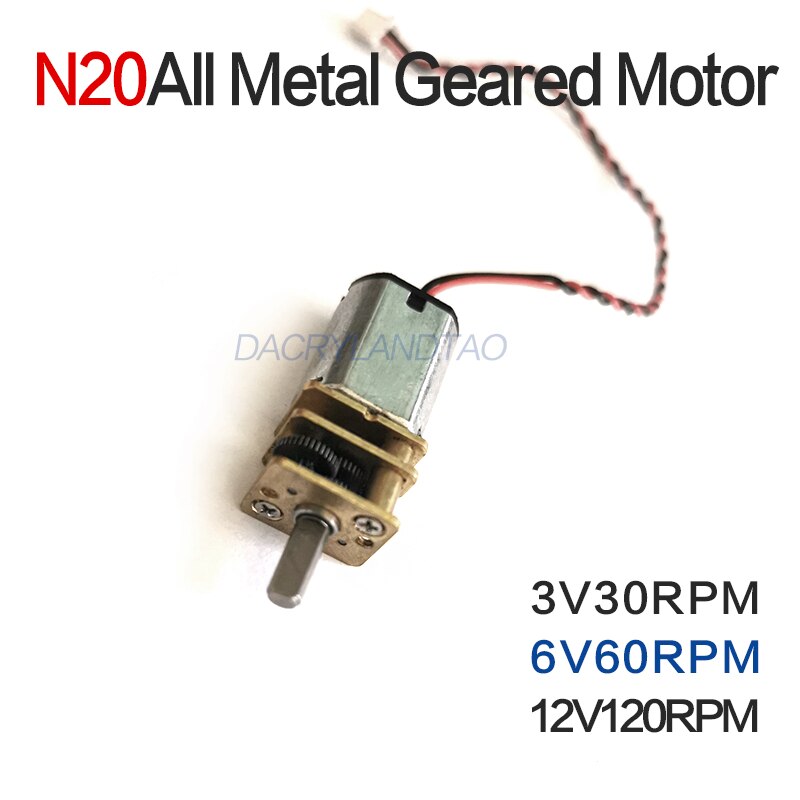 DC3V/6 V/12 V 12GA-N20 Mini Micro Metal Gear Motor met Tandwiel Motoren 30 RPM 60 RPM 120 RPM