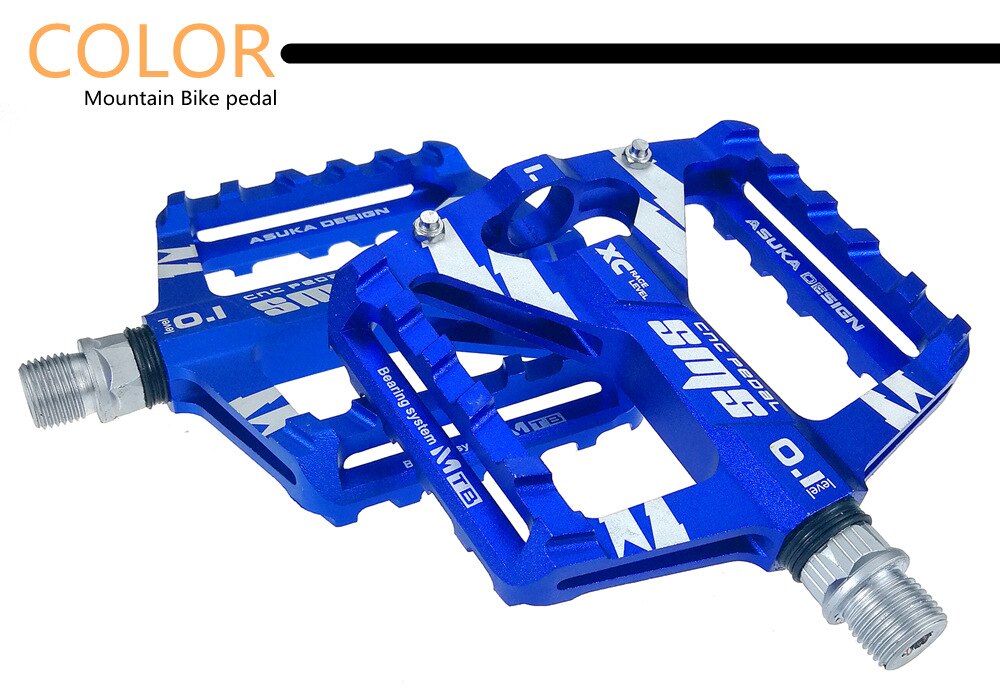 1 Pair Wide Platform Bike Pedals Big Foot Pedales Aluminium Alloy Mountain Bike Pedals MTB Accessories: Blue