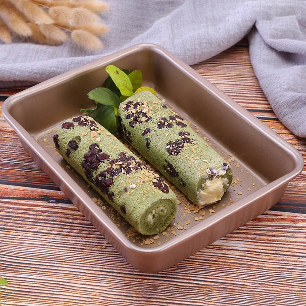 9/11/13inch Gold Color Non-stick Square Cake Pan Bread Chicken Baking Pan Oven Heavy Steel Tray