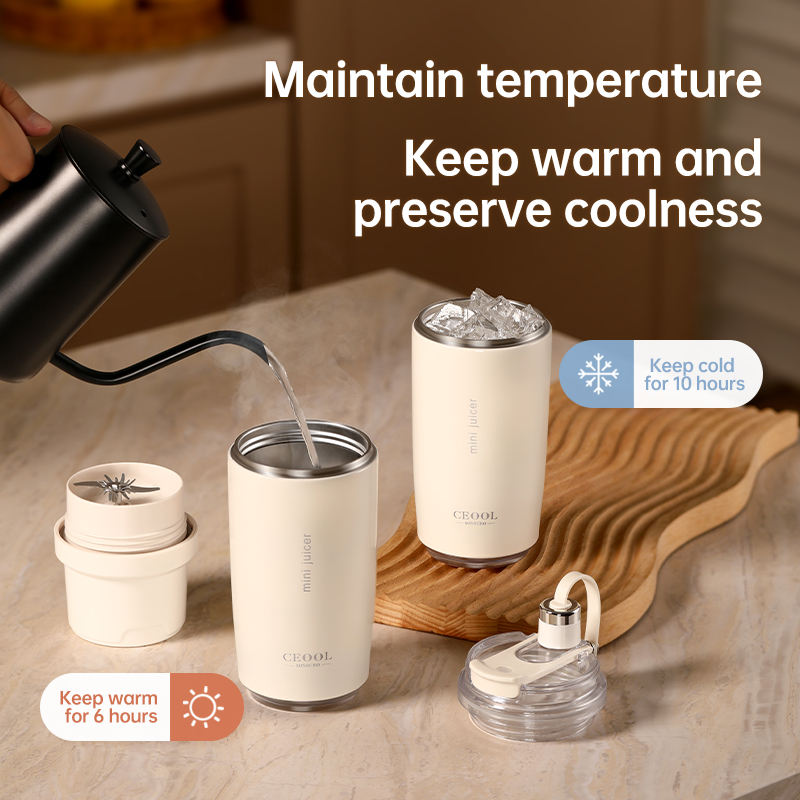 exprimidor portátil de 350ML, termo, botella, mezclador de hielo, carga USB, aislamiento 304, licuadora de 26 hojas, máquina exprimidora de frutas frescas