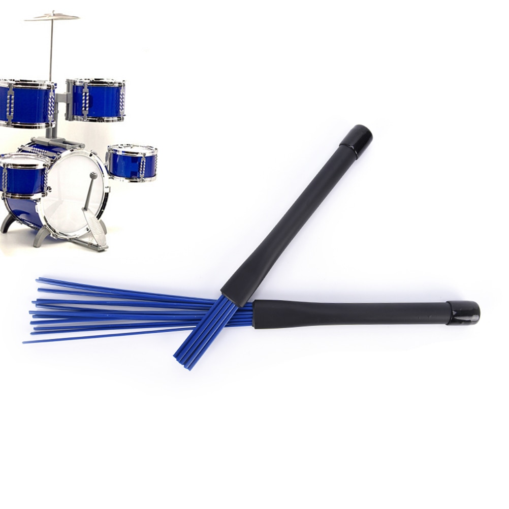 1 ud. Nueva oferta escobillas para Batería de jazz palos de tambor retráctiles 32cm negro/azul
