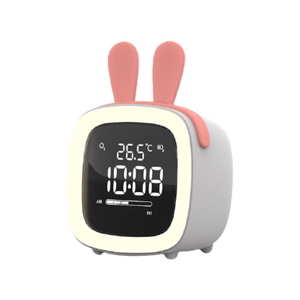 Kids Alarm Clock Cute-TV Night Light Alarm Clock For Children Battery Bedroom Rechargeable Clock Operated F5Q1: O