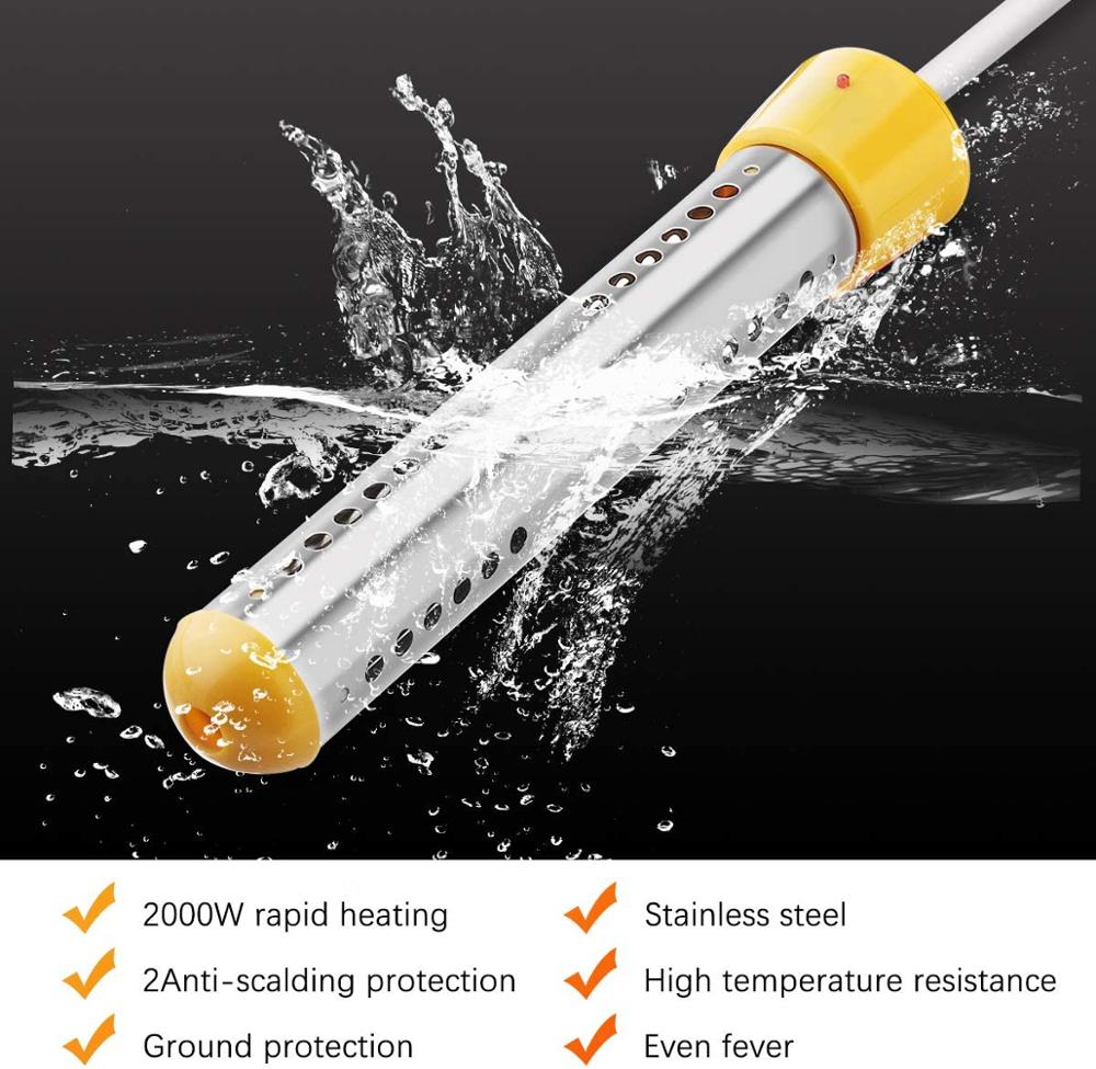 2000W Floating Electric Heater Boiler Water Heating Element Portable Immersion Suspension Bathroom Swimming Pool AU/EU/UK Plug
