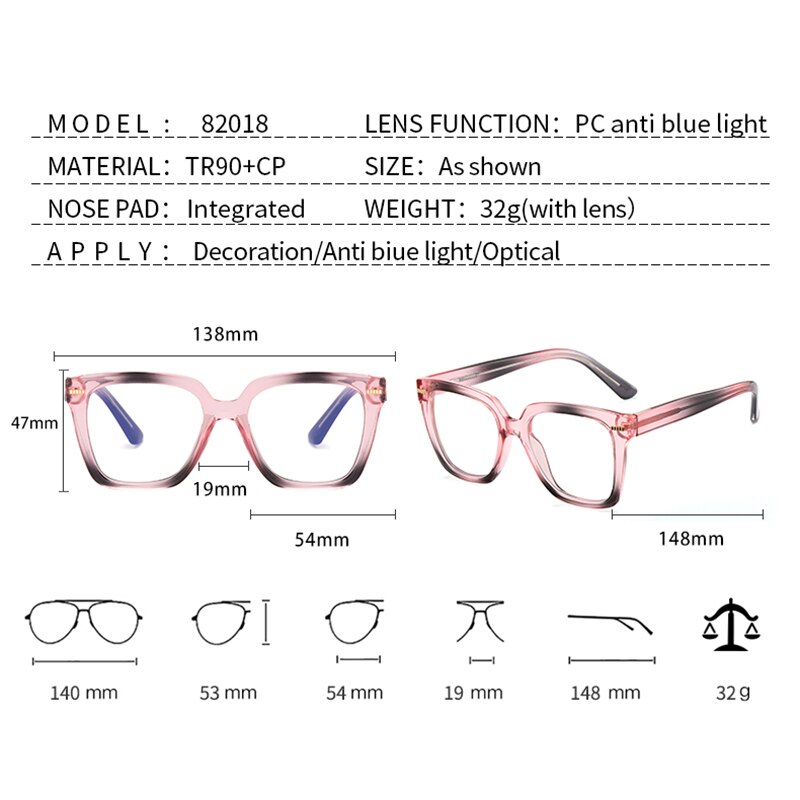 Women Glasses Frame Optical Prescription Eyewear TR-90 Plastic Full Rim Flexible Eyeglasses Man and Woman Colorful