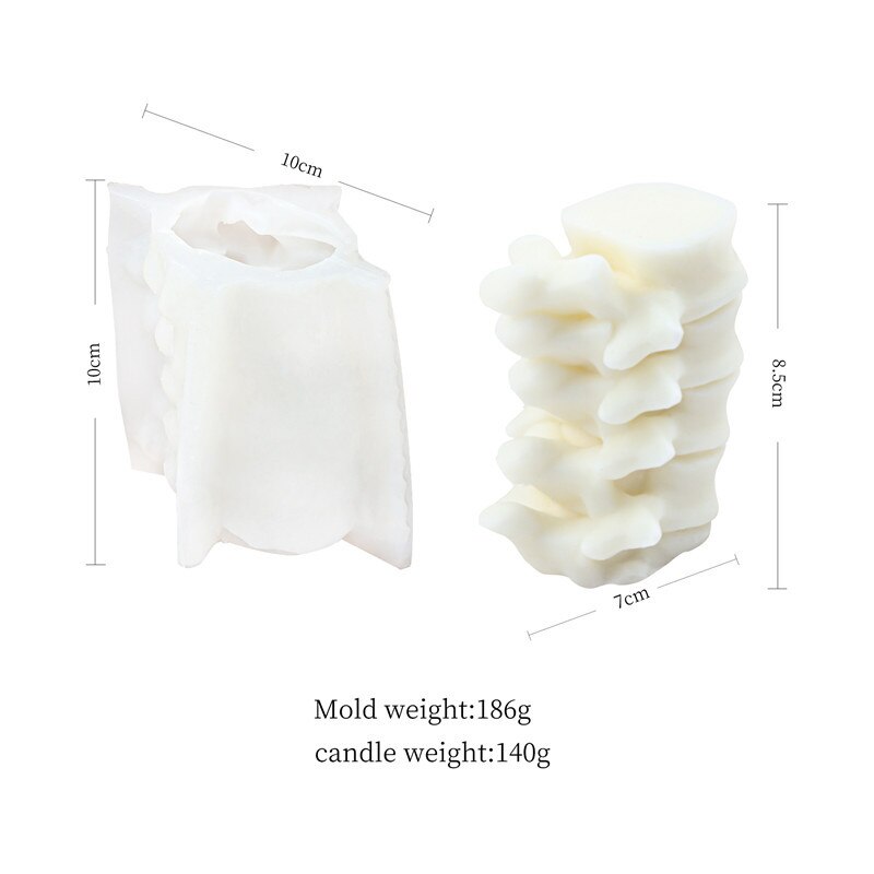 Moule en Silicone pour bougie de colonne vertébrale, pour décoration de bureau faite à la main, en résine époxy de gypse, bougie corporelle d&#39;aromathérapie