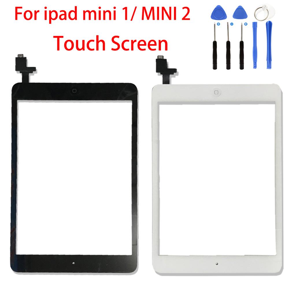 Voor iPad Mini A1432 A1454 A1455 Mini 2 A1489 A1490 A149 Digitizer touchscreen glas sensor Panel met ic + home knop