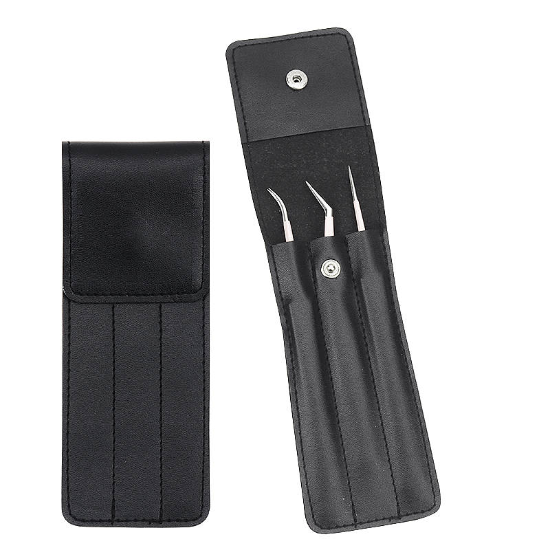 1pcs Lederen Pincet Case Schaar Lash Brush Wenkbrauw Scheermessen Draagtassen Gezicht Beauty Tools Opbergzakken voor Wimperverlenging