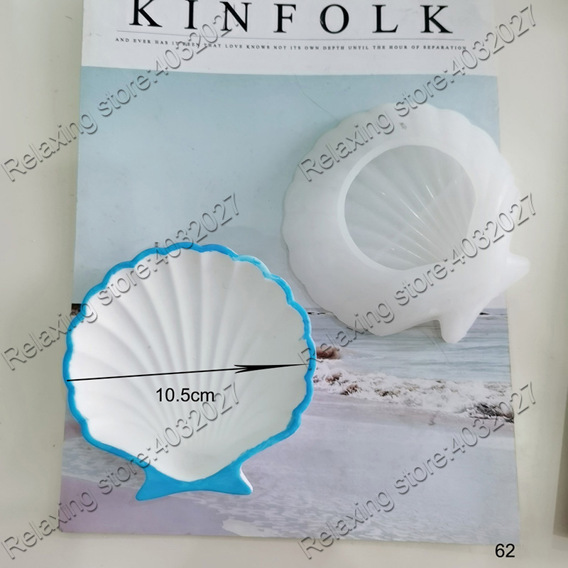 Shell Scallop Concrete Tray Silicone Mold Flower Plaster Clay Tray Jewelry Display Plate Epoxy Resin Molds: Shell