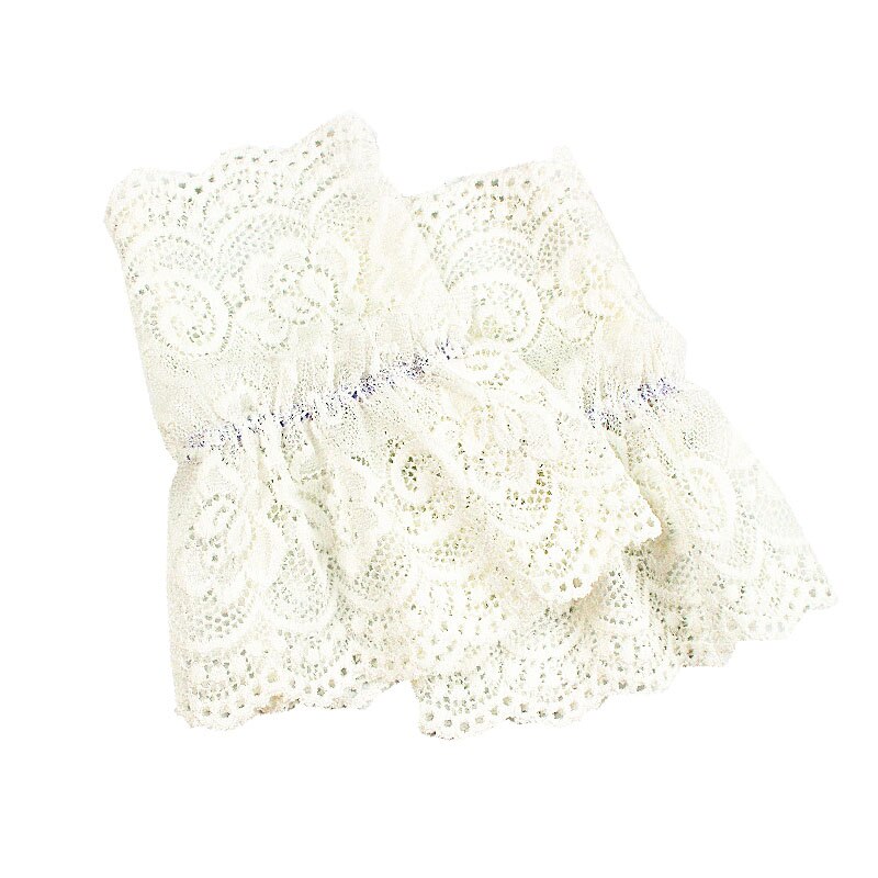 2 unidades/par de manguitos acampanados falsos de encaje floral, puños falsos fruncidos, suéter, blusa, ropa, mangas hasta la muñeca: Blanco
