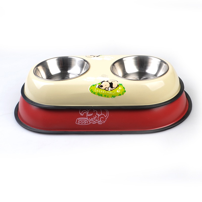 Voerbak voor honden, voerbak van roestvrij staal, voerbak voor huisdieren, dubbele kommen, antislip voerbak, dierenbenodigdheden voor katten, puppy's en honden