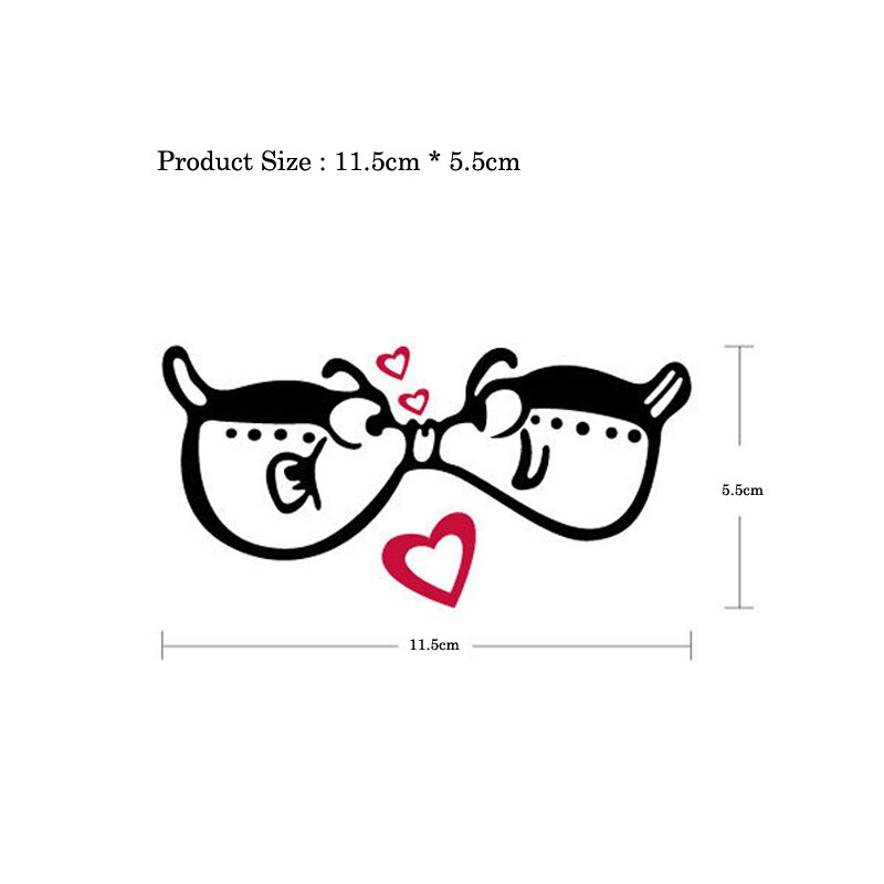 Mignon amour baiser poisson Stickers muraux salle de bains toilette décoration de la maison Pvc art Stickers drôle étanche mural autocollant papier peint