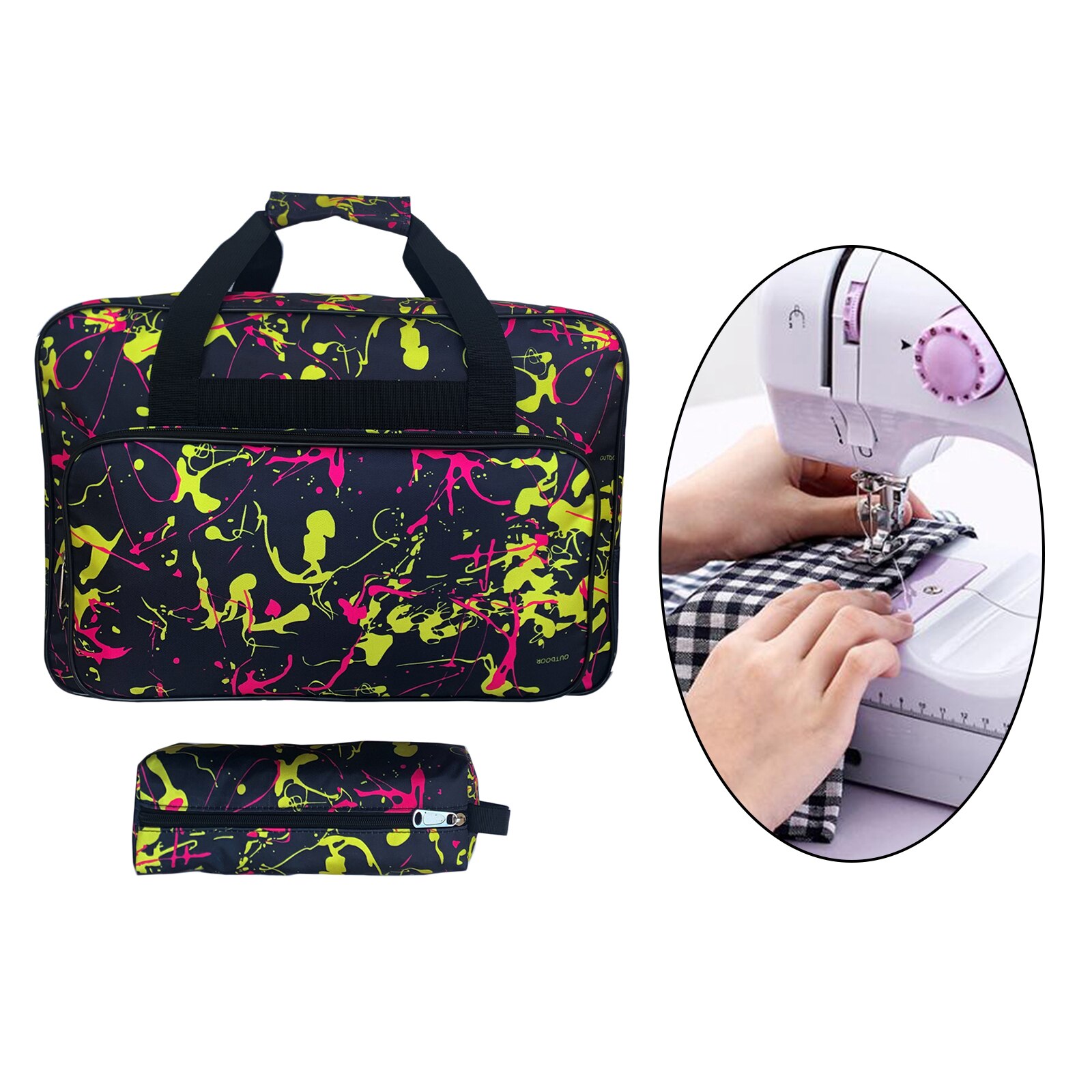 Universal Sewing Machine Carrying Case Tote Bag, Nylon Sew Machines Carry Bag Shoulder Pack Storage Handbag for Traveling: Dark
