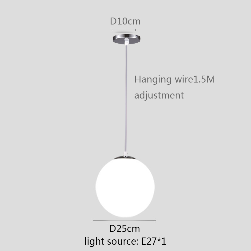 Lámpara colgante de bola de cristal, luminaria E27 dorada/negra/plateada, globo blanco, para Bar, restaurante, decoración, dormitorio: Blanco frío / plum