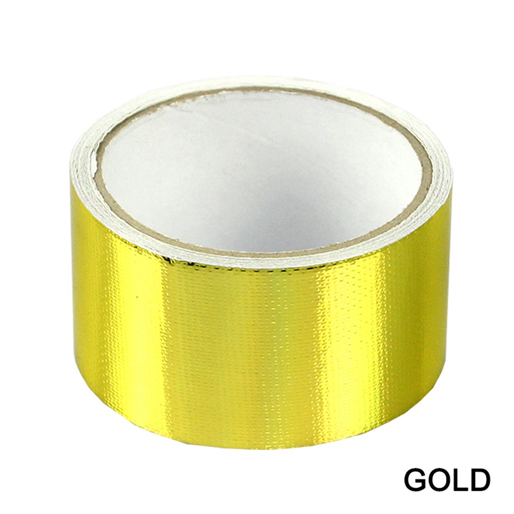 Universial Golden Aluminiumfolie Tape 5 Meter Warmte-isolatie Aluminiumfolie Voor Auto Motor Inlaattraject Turbine