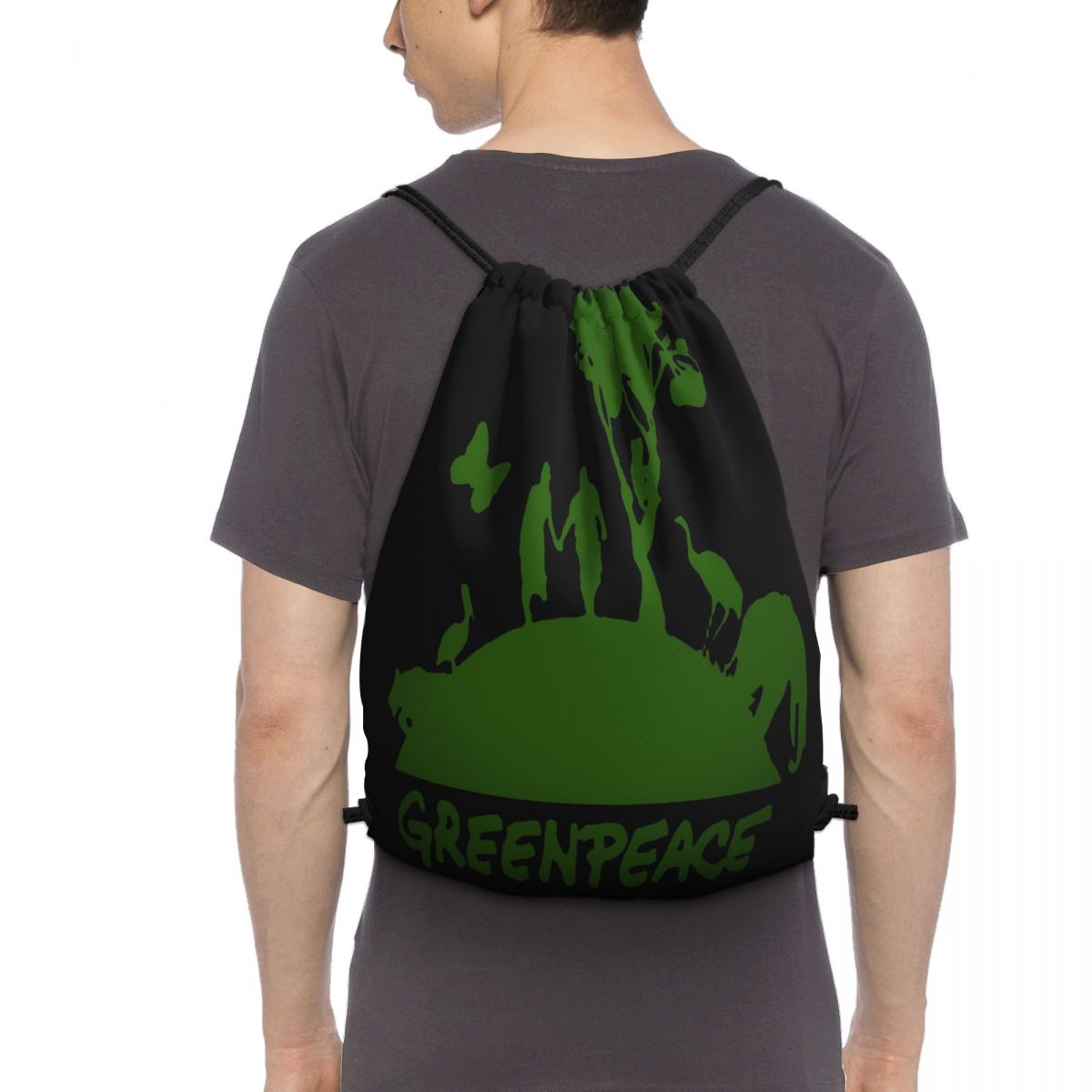 Greenpeace Go Green Organization Symbol Logo Mens White Size S To 3Xl Retro Novelty Bags Backpack Bag