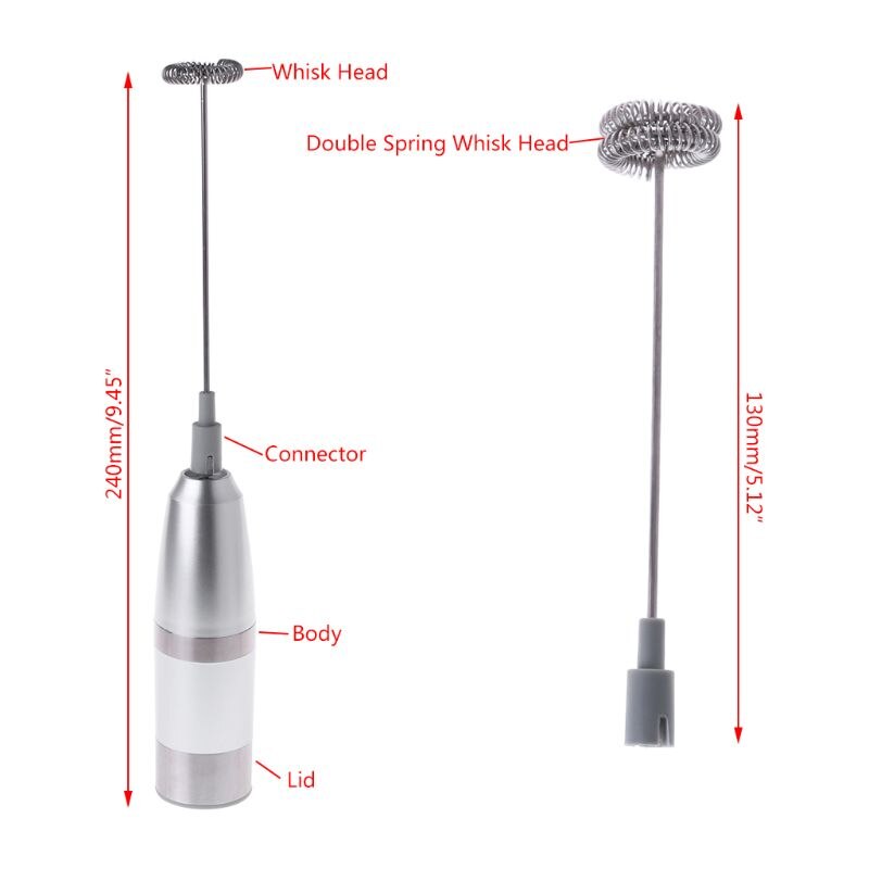 Kit de Espumador de leche eléctrico de mano de acero inoxidable agitador automático herramientas de cocina 10166