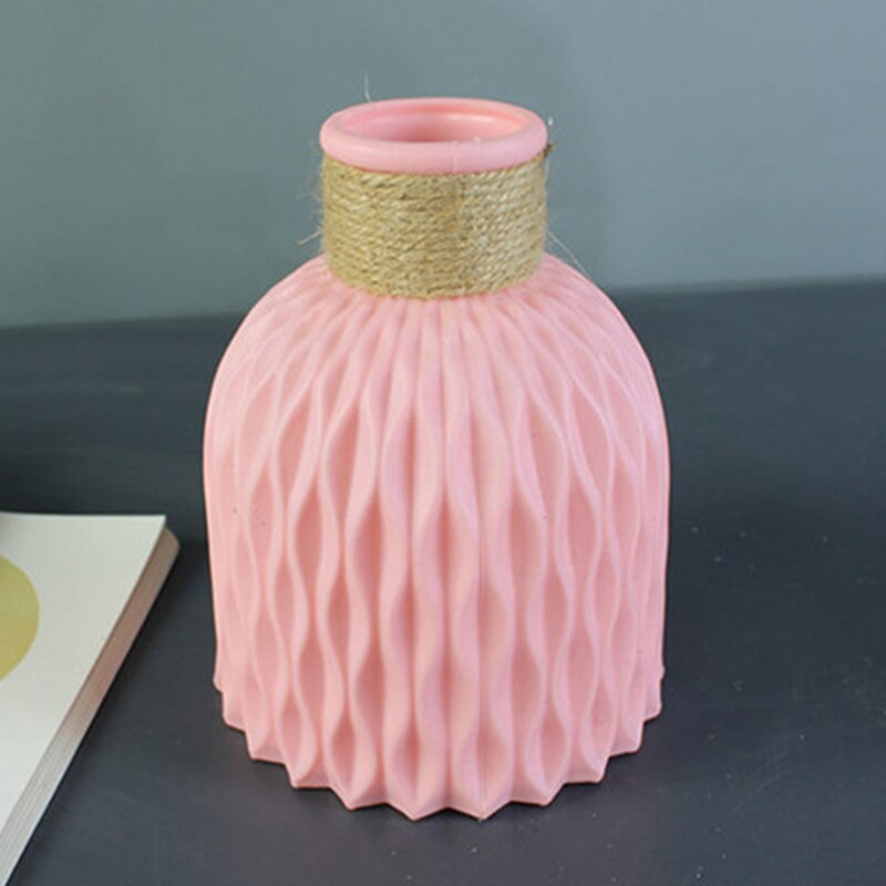 Flower Vase White Imitation Ceramic Flower Pot Decoration Home Plastic Vase Table Decoration Vase: 05