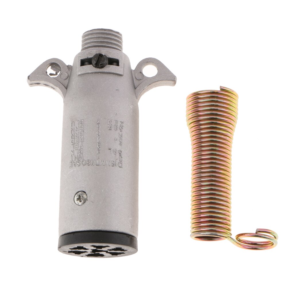 Custer Plastic 7-Way Round Trailer Light Connector - Split Pin Receptacle PLG7R