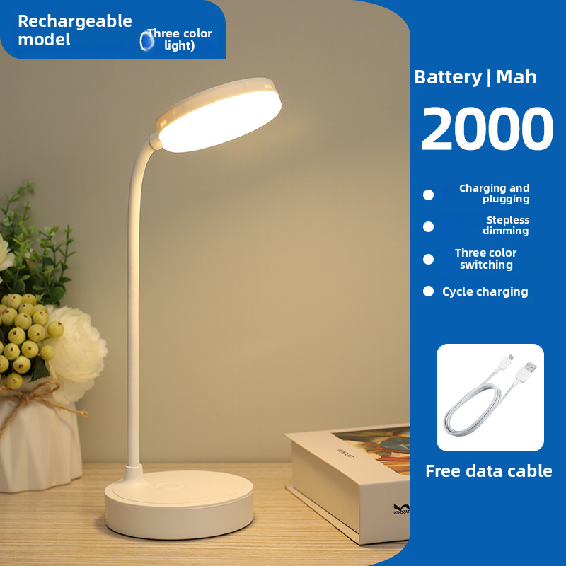 Confezione da 2 lampade da scrivania a LED, lampada da tavolo portatile con USB, 3 luminosità, protezione per gli occhi, controllo touch per camera da letto o ufficio: Brown
