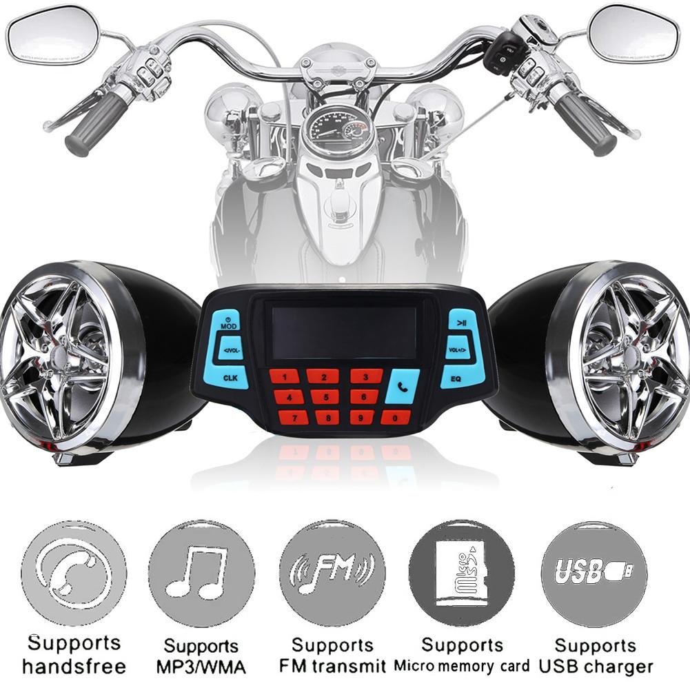 Moto Bluetooth FM Audio lettore MP3 altoparlante stereo a tromba Radio sistema Audio sveglia accessori Moto impermeabili