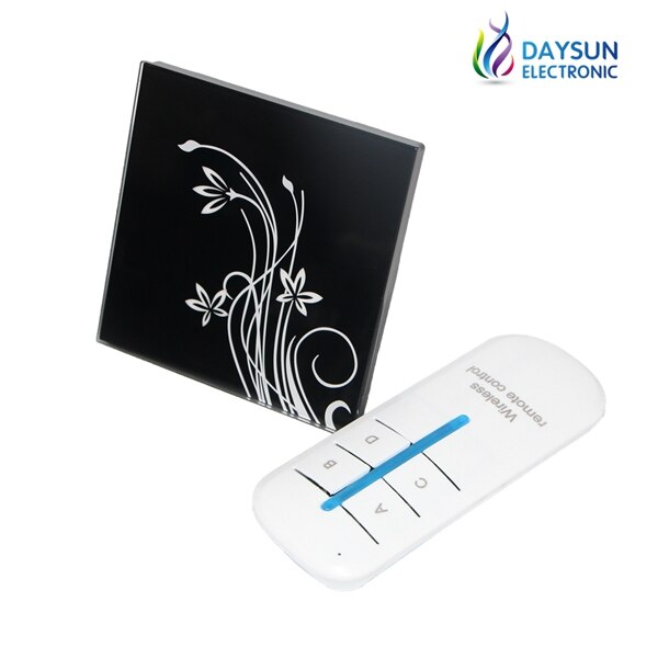 Light Switch Touch Wall Switch 1Gang/2Gang/3Gang 2Way Touching Light Switch White/Black Crystal Glass Switch Russia Popular: Remote Black 3Gang