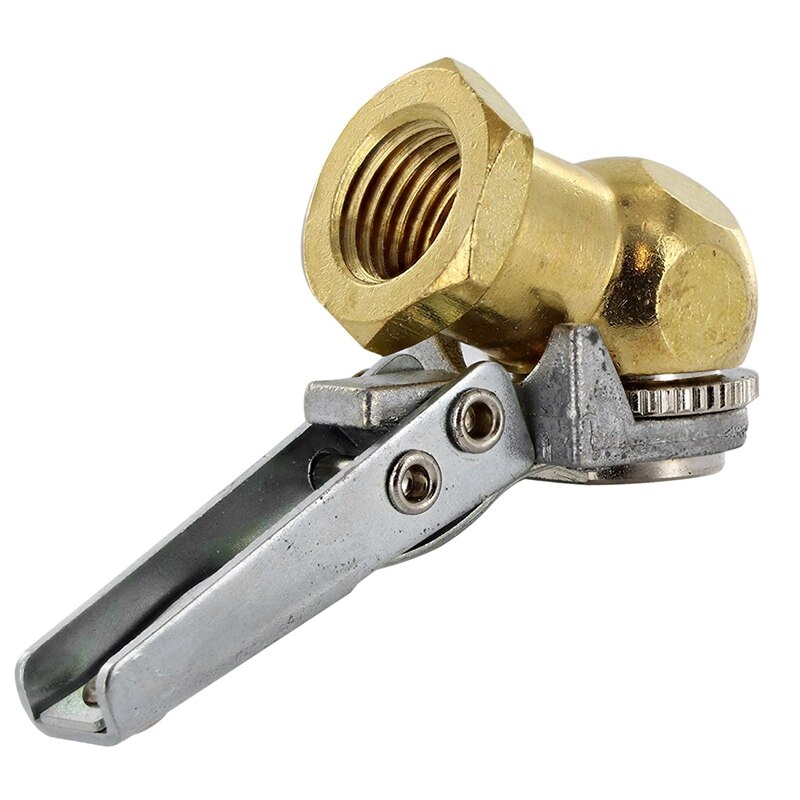 Air Chuck Open Flow Ball Tire Inflator Air Chuck Brass with Clip for Tire Inflator