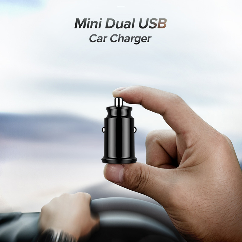 Dual USB Car Phone Charger Adapter in Car Accessories Mini USB Car Charger For Mobile Phone Tablet 3.1A Fast Charger Car-Charger