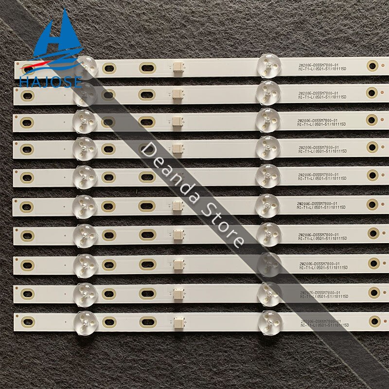 10 Pcs Led Backlight Voor Baird TI5510DLEDDS 55LEX-6027/UTS2C 2W2006-DS55M7800-01 DS55M78-DS02-V01 DSBJ-WG