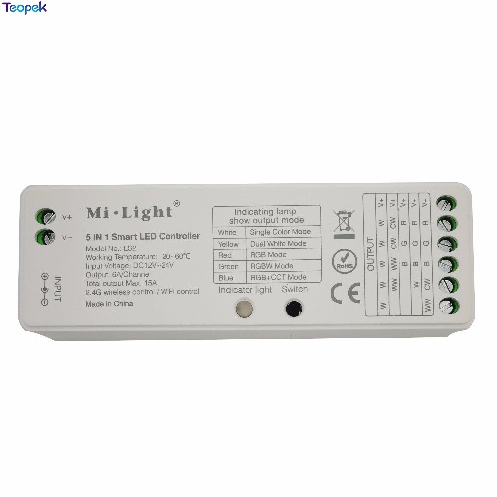 Miboxer 2.4g trådløs 8 sone rf mørkere fut 089 fjernkontroll  b8 berøringspanel veggmontert rgbww  ls2 5 i 1 ledet kontroller til rgb+cct: naken ls2