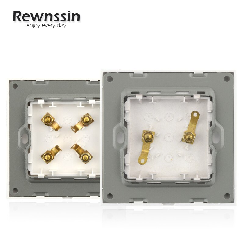 Golden Crystal Glass Panel Wall Audio Socket Terminals 16A Double/Quadruple Binding Post Red and black banana terminal