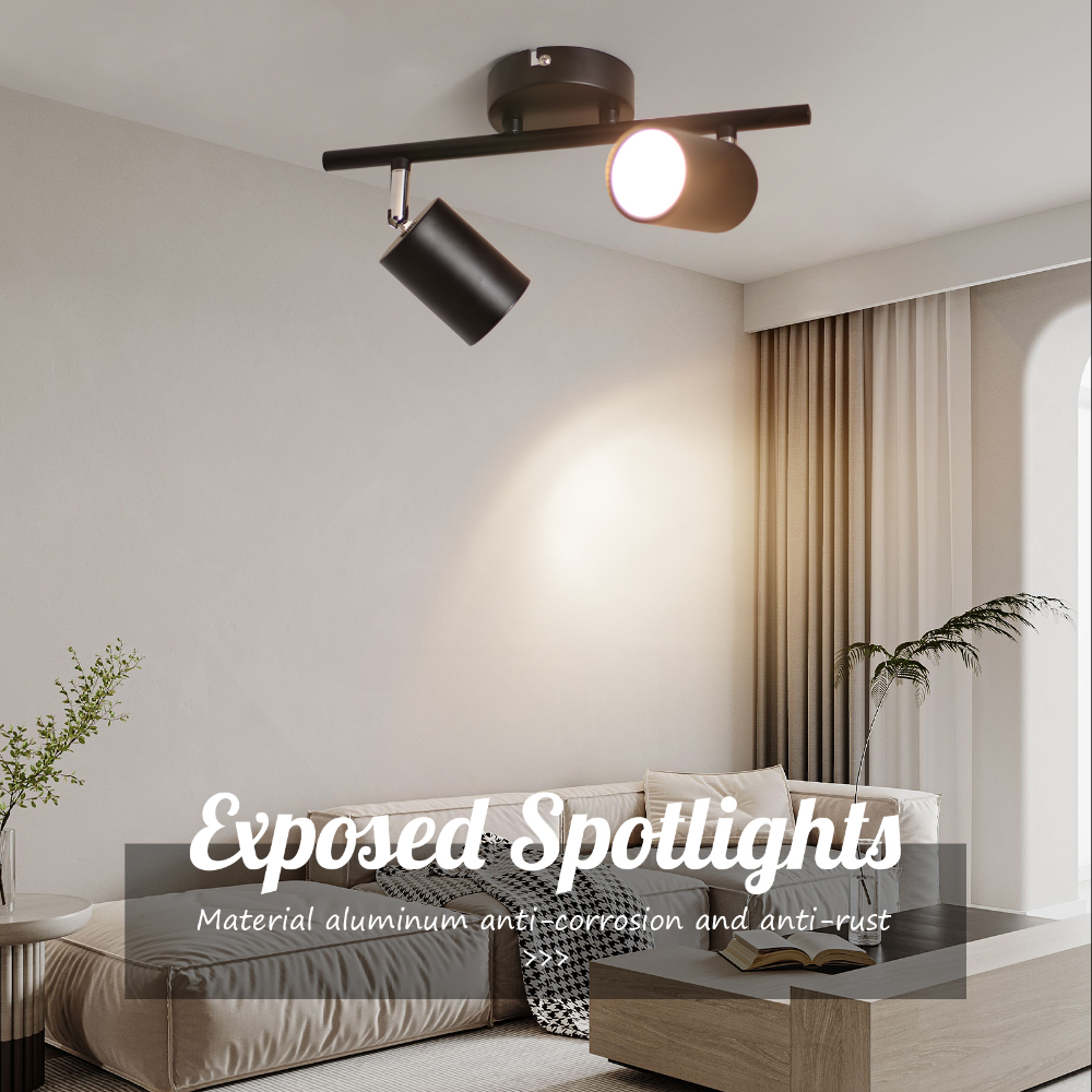 Luz de techo LED giratoria, focos de techo ajustables de 4 vías, luces de cocina, focos de iluminación para sala de estar