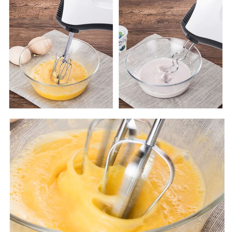 US/EU/UK Plug Electric Food Mixer 7 Speeds Adjustable Hand-held Egg Beater Whisk