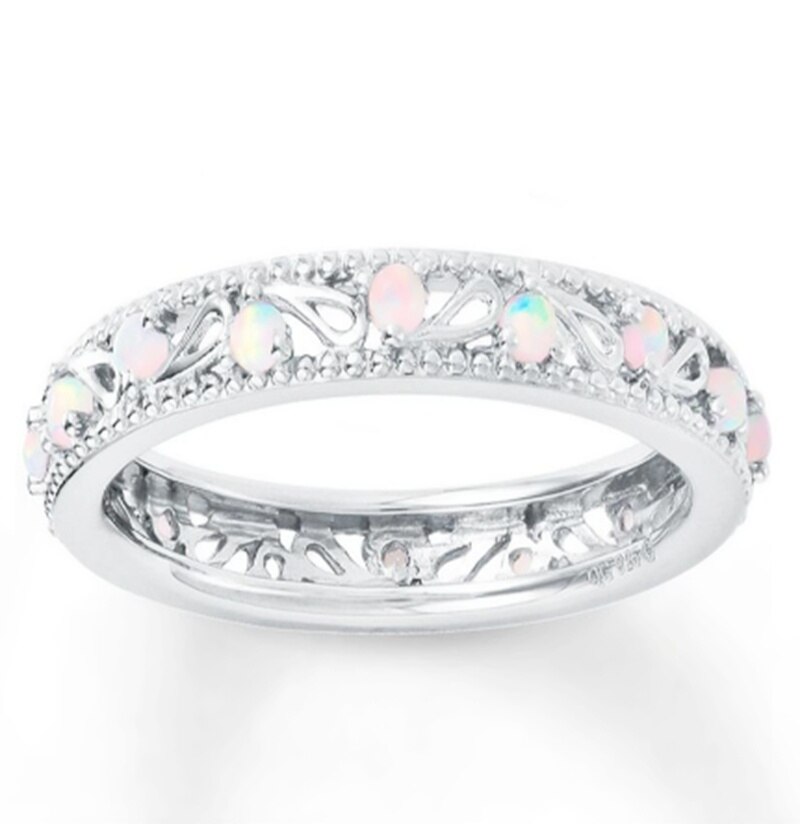 Neue Herz Schmuck Splitter Feuer Opal Ring für Frauen Hochzeit Engagement Ring