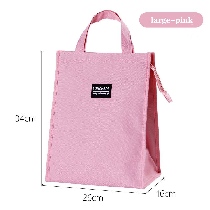 PURDORED – grand sac à Lunch pour femmes, 1 pièce, boîte à Lunch isolée thermique, fourre-tout plus frais, pochette à Bento, sac de rangement des aliments: large-pink