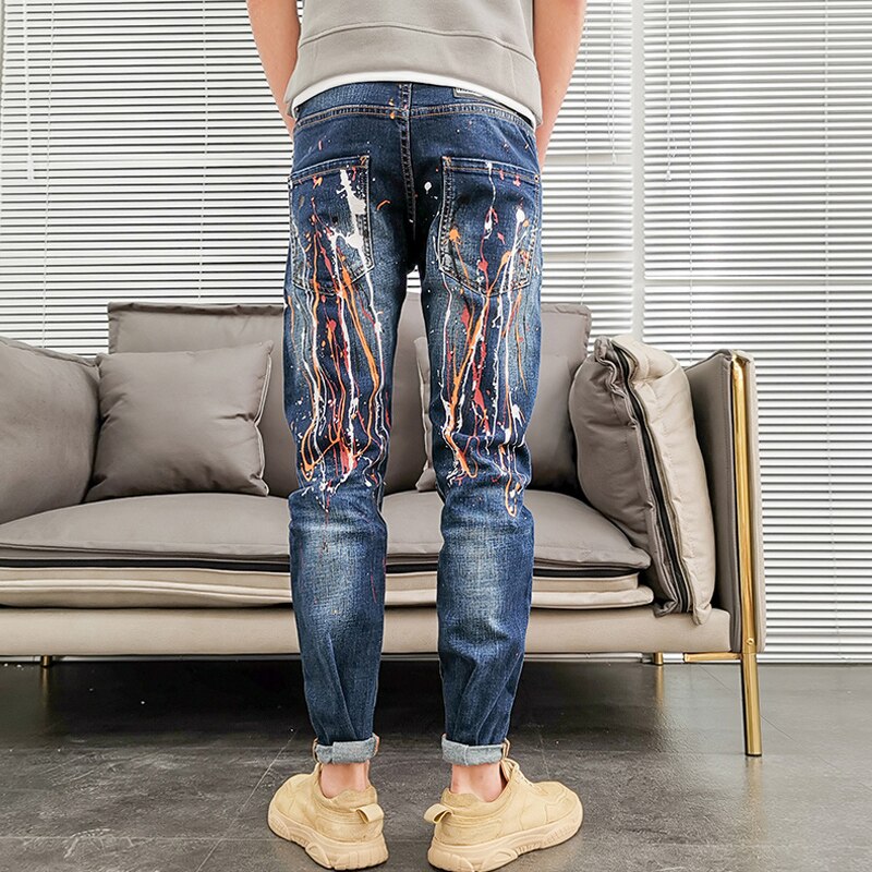 Leren Broek Met Gouden Ritsen Punkstijl