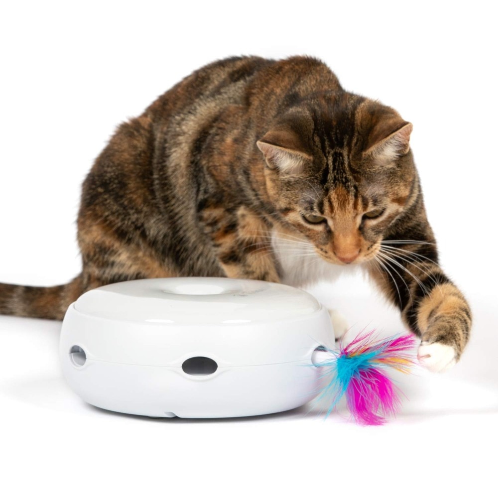 Electronic rot Cat Toy Smart Teasing Cat Stick Crazy Game Spinning Turntable Catch Mouse Donut Automatic Turntable Cat smart Toy